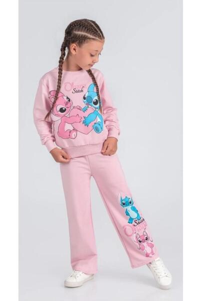LittlePoffy Çocuk Kapüşonlu Oversize Baskılı Alt Üst Bebek Çocuk Eşorfman Takımı