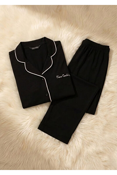 Pierre Cardin Women's Shirt Collar Buttoned 50% Modal 50% Cotton Pajama Set