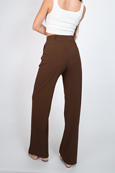 LAVİNİM Palazzo Pantolon Kahverengi Oversize Kesim