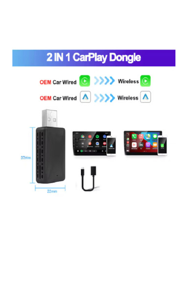 EZONE USB - Wi-Fi adapter for CarPlay and Android Auto, 2, 4+5, 8Gh WIFI, Blu...