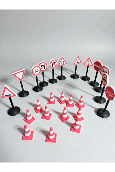 Nuclear 3D Baskı Mini Trafik İşaretleri | Duba | Trafik Eğitim Aksesuarı | Ma...