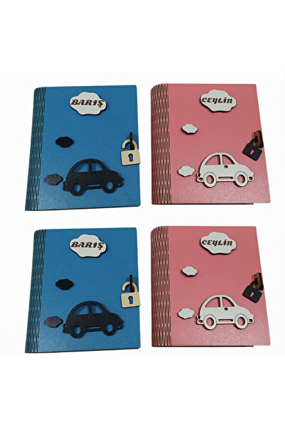 Şirin Lazer 4 ADET İSME ÖZEL HEDİYELİK KİTAP ŞEKLİNDE KUMBARA KARNE ANA OKULU...