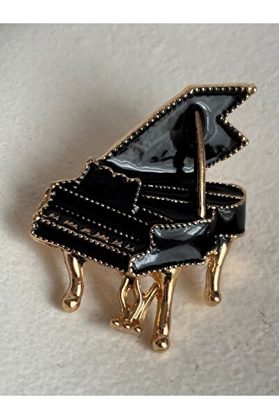 BHR AKSESUAR Siyah Piano Broş (3.5 cm)