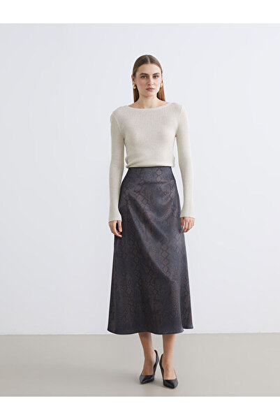 LC Waikiki Sparkling Choices Embroidered Satin Skirt from Shining Store