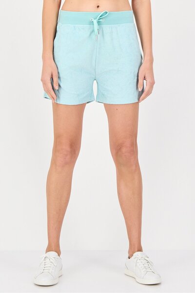 Juicy Couture Women Embroidered Logo Classic Terry Basic Shorts, Turquoise