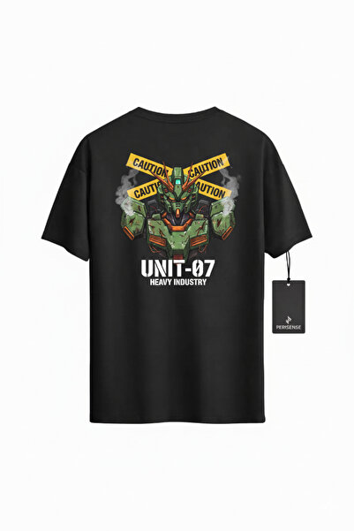 PERISENSE Unisex Mecha God Printed Premium Combed Cotton Oversized T-Shirt