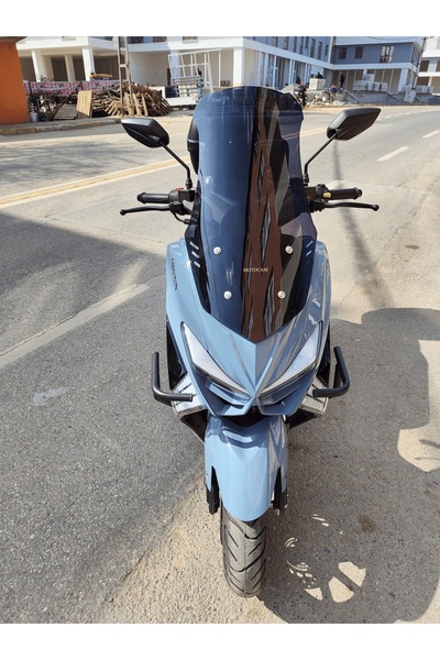 MOTOCAM Küba Chia 125 Ön Cam 2023-2025 Model 55cm Siyah Renkli 4mm KISA