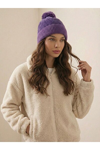 keily. Plush Detailed Winter Pompom Women's Beanie