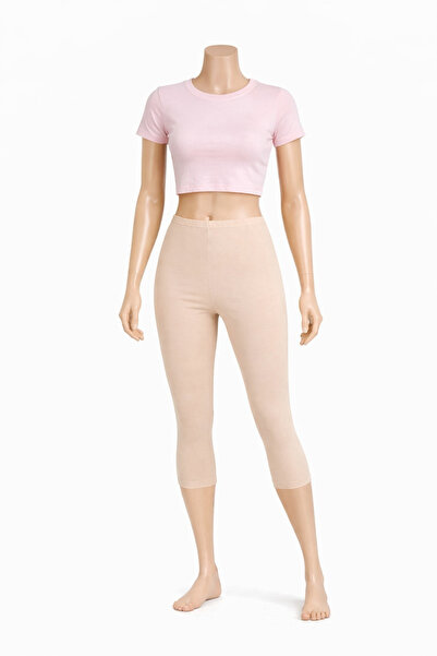 belpa Knee Length Cotton Combed Leggings, Stretch Fabric Leggings, Capri Legg...