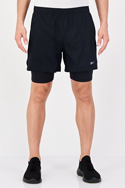 Reebok Men Sportswear Fit 2 In 1 Running Shorts, Black
