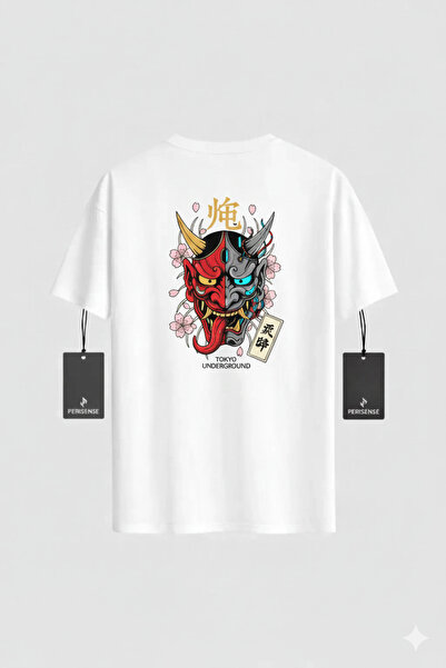 PERISENSE Unisex Onimask Printed Premium Combed Cotton Oversized T-Shirt