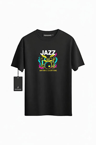 PERISENSE Unisex JAZZ Μπλουζάκι με στάμπα, από χτενισμένο βαμβάκι υψηλής ποιό...