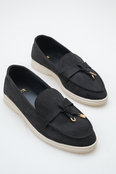 meyra'nın ayakkabıları Women's Black Suede Loafers