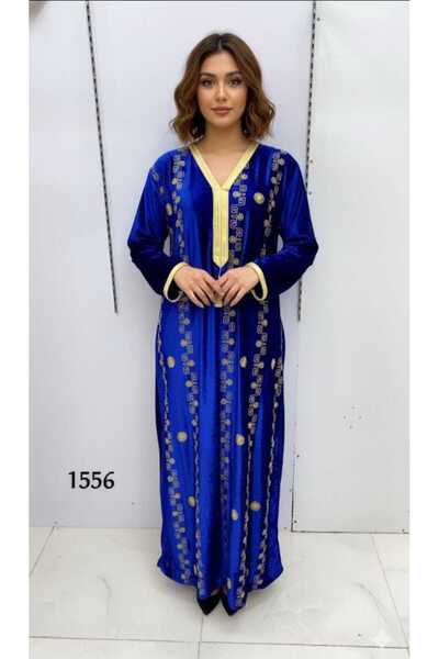 Razan Fashion Velvet house dress with elegant embroidery, available in ample ...