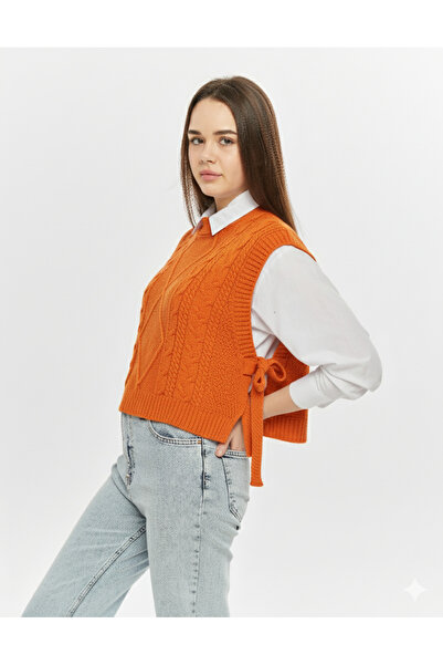 MA ananas Side Tie Hair Braid Sweater