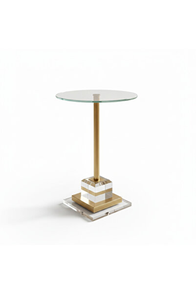 Generic Luxury Gold Acrylic Service Table 33x57 cm