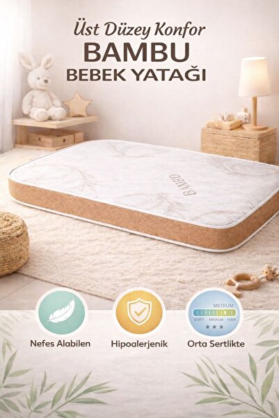 ROYALYAT Bamboo Bebek yatak Bambo Bebek YATAK ortopedik çocuk yatağı Anne Yan...