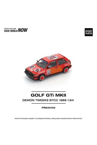 pop race 1 1:64 Volkswagen Golf GTI MK2 Demon Tweeks BTCC 1988 Diecast Model ...