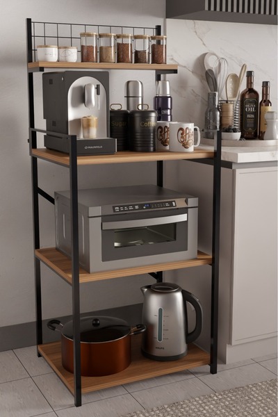 steel desing Ayarlanabilir Yükseklikli Mutfak Rafı,Mikrodalga Standı,Çok Amaç...