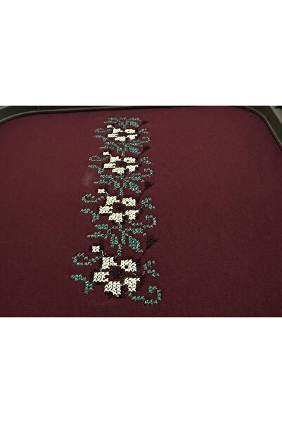 yubistitch Sweat Embroidered Cross Stitch Series - Burgundy