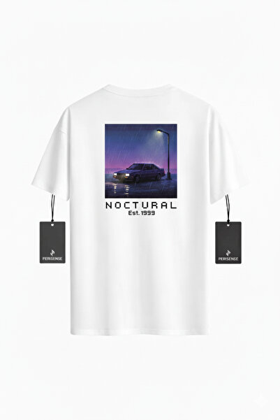 PERISENSE Unisex Nocturnal Vibes Printed Premium Combed Cotton Oversized T-Shirt