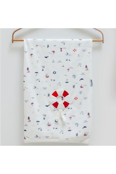 Caramell İncibaby Premium Soft Textured 100% Cotton Marine Sailor 10-Piece Baby Boy Hospital Discharge Set