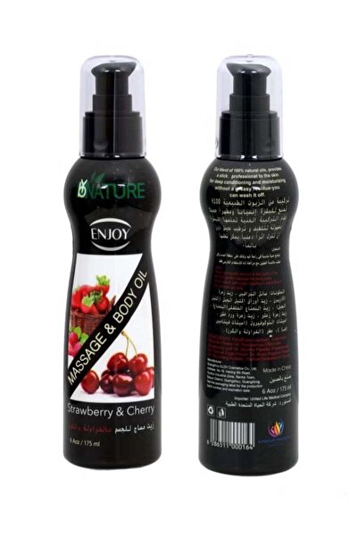 Enjoy Natural Body Massage Oil with Strawberry and Cherry 175ml