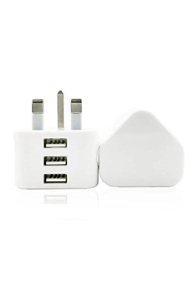 Generic UK Plug 3-Port USB Travel-Friendly Charger – Fast Charging Adapter fo...