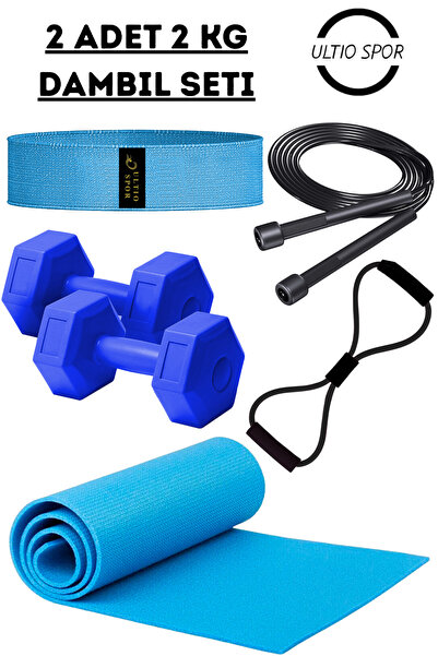 Ultio Spor 2 KG Pilates set 2 komada 2 kg tegovi 6mm podloga za pilates traka...