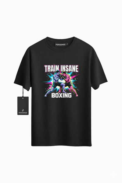 PERISENSE Unisex Boxing Printed Premium Combed Cotton Oversized T-Shirt