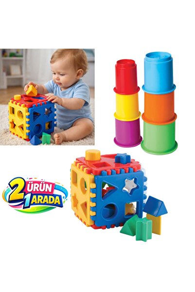 Depomiks Avm Küp Bultak 8 parça ve 6 parça Eğitici Bardak Kule Eğitici Aktivi...