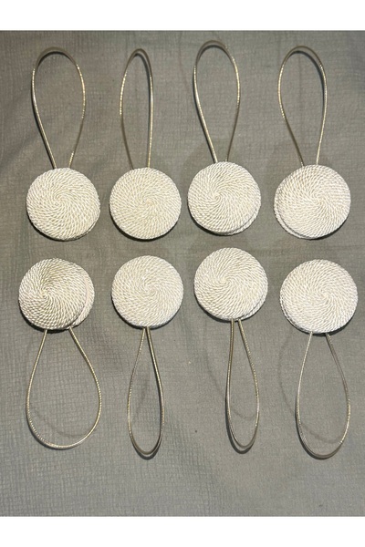 FEDA İSTANBUL İp Sarımlı 8’li Perde ve Tül Tutma Aparat Seti