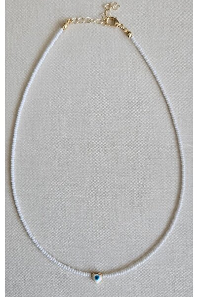 Neesa White Necklace with Evil Eye Beads