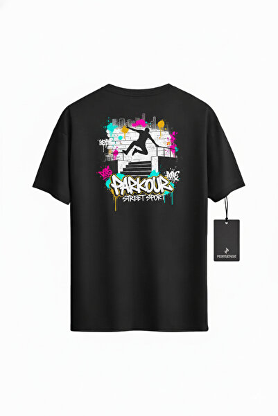 PERISENSE Unisex Street Sport Printed Premium Combed Cotton Oversized T-Shirt
