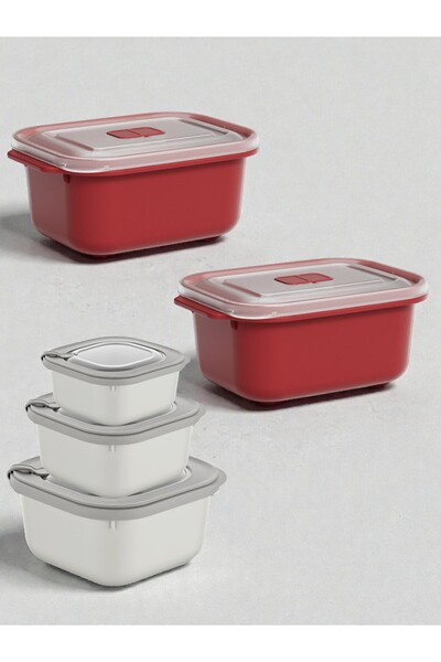PONÇİK BEBEK 5-Piece Storage Container Set Is Suitable for Microwave, Refrige...