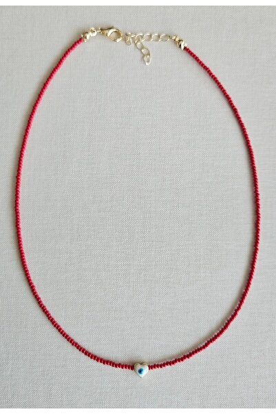 Neesa Red Necklace with Evil Eye Beads