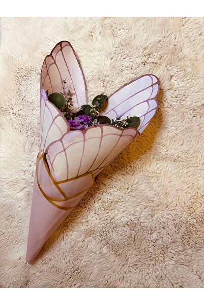 Lion Moon Flowers Mor Tonlarda Kelebek Kanatlı Yapay Çiçek Buketi | Zarif Hed...