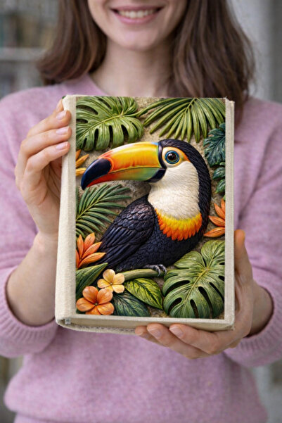 Şımartan Toucan Bird Pattern Cloth Book Cover – Artistic Printed Fabric Book ...