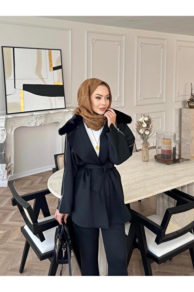 KILIF STORE FERMUAR DETAYLI KÜRK YAKA TAKIM