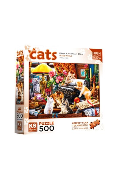 Ks Puzzle 20052 Kittens In The Writer's Office 500 Piece Puzzle
