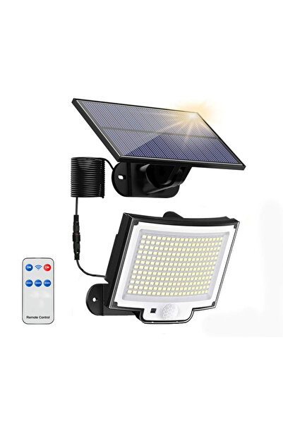 ETASHOP 228 LED Güneş Enerjili Sensörlü Dış Mekan Lamba Uzaktan Kumandalı IP6...