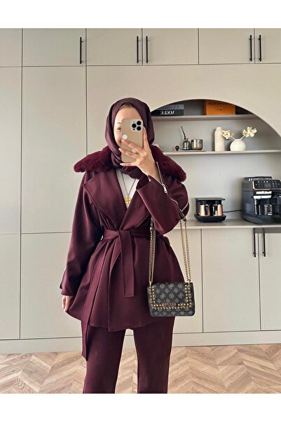 KILIF STORE FERMUAR DETAYLI KÜRK YAKA TAKIM