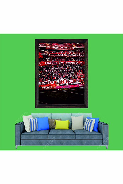 Lioncraft Antalyaspor Çerçeveli Duvar Tablosu, Antalya Taraftar Tablosu 40x60 cm