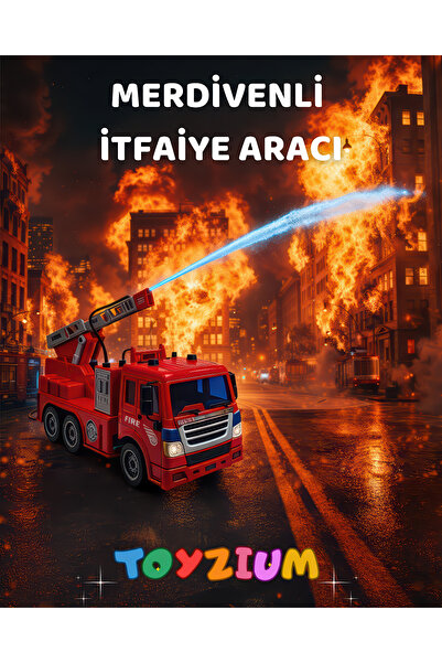 Shem Uzaktan Kumandalı Merdivenli İtfaiye Aracı - 5 Fonsiyonlu Işıklı Şarjlı ...