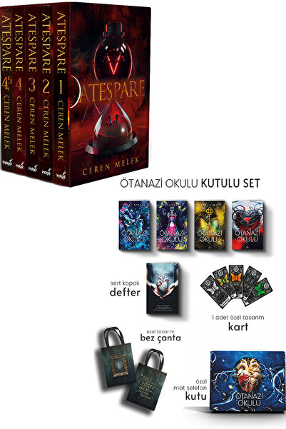İndigo Kitap Ateşpare 5 Kitaplık Kutulu Set - Ciltli ve Ötanazi Okulu 4 Kitap...