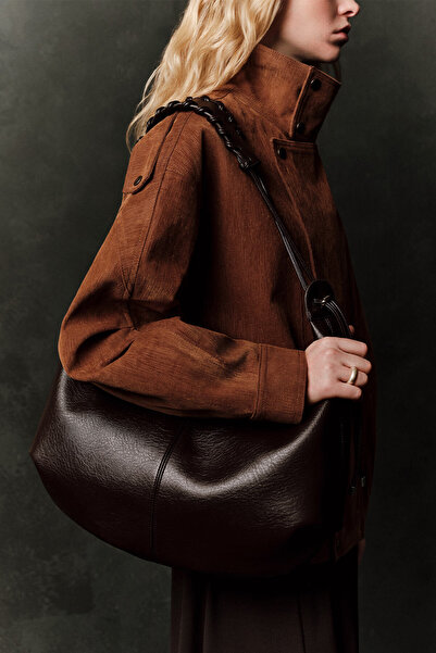 Manuka Knitted Detail Tote Bag Brown