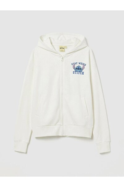 LC Waikiki Meral kolekcija Ekru Stitch Štampano Djevojačka mekana majica sa p...