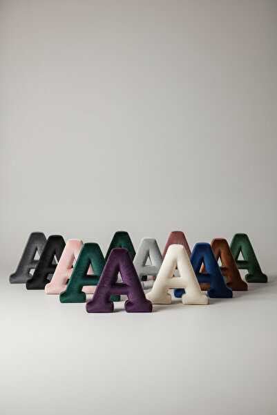 JACA Velvet Fabric Letter Pillow Large Size Throw Pillow (40cm)