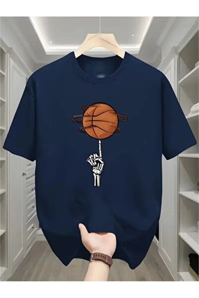 COMANCHERO Tricou oversize cu imprimeu cu figură de baschet pentru bărbați