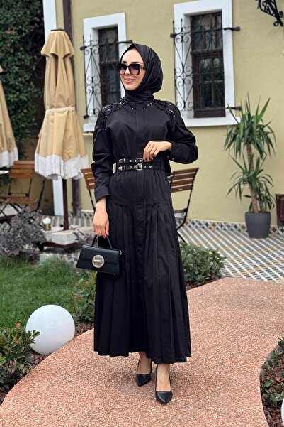 Venöve 26FWELB0003 Omuz İşlemeli Kadın Elbise Siyah